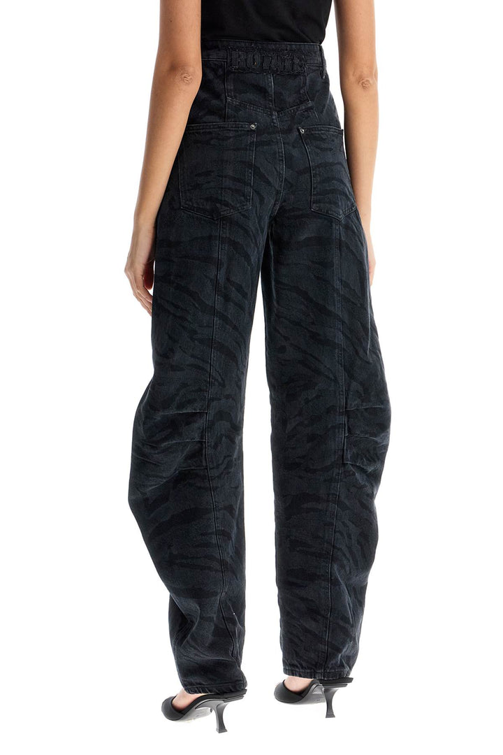 Animal Print Barrel Jeans