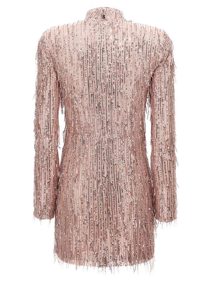 Sequin Fringe Mini Dresses Pink