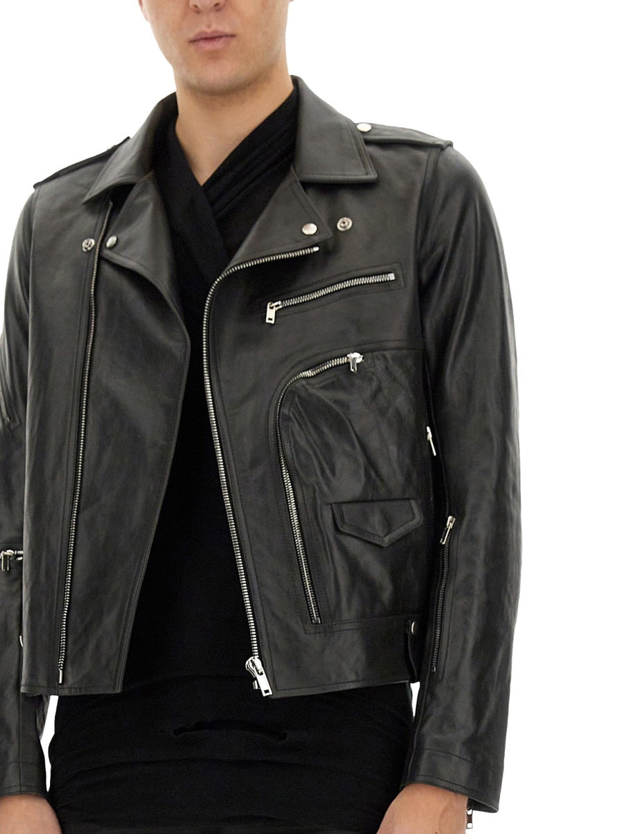 Rick Owens Leather Jackets - Black | Wanan Luxury
