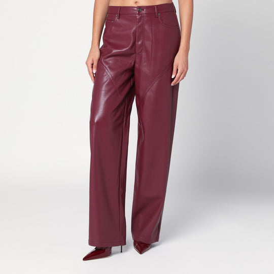 Bordeaux Faux Leather Trousers