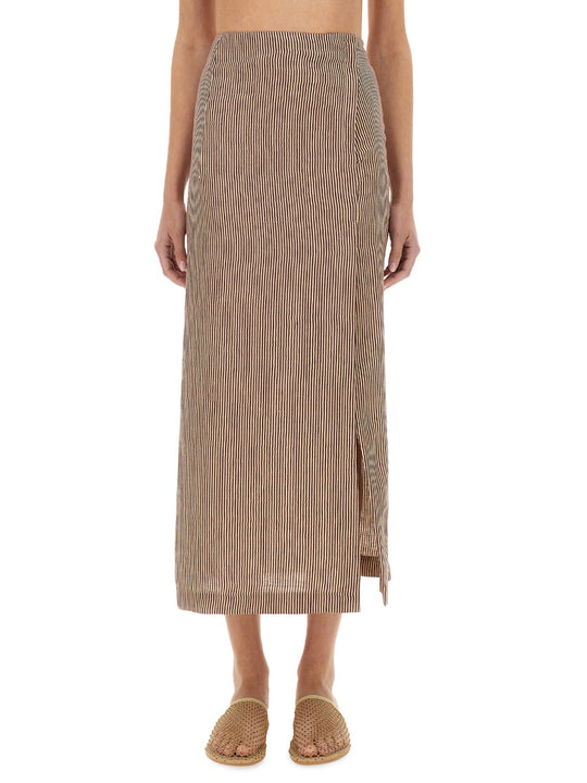 "Micro Stripe" Longuette Skirt