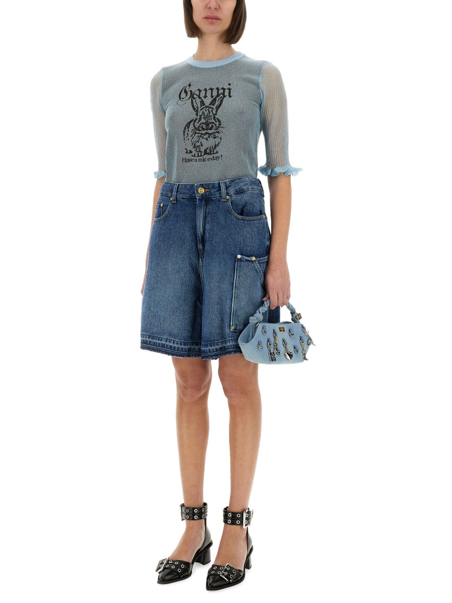 Ganni Shorts - Blue | Wanan Luxury