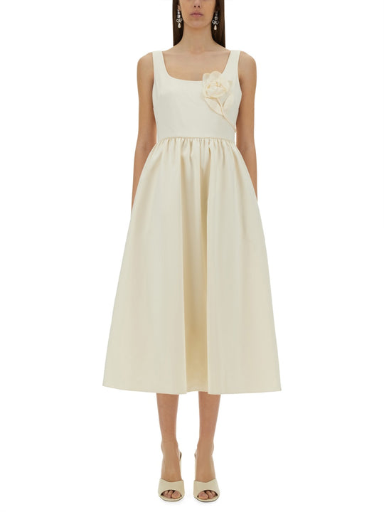 Midi Dress With Floral Appliqués