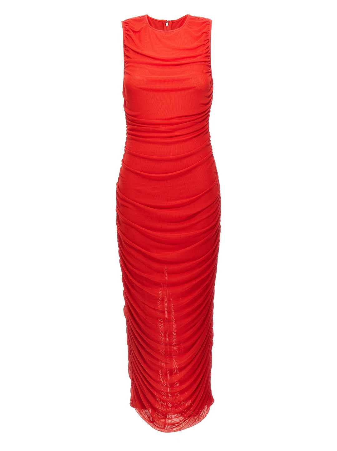 Mesh Midi Dress Dresses Red