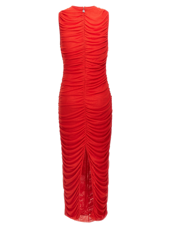 Mesh Midi Dress Dresses Red