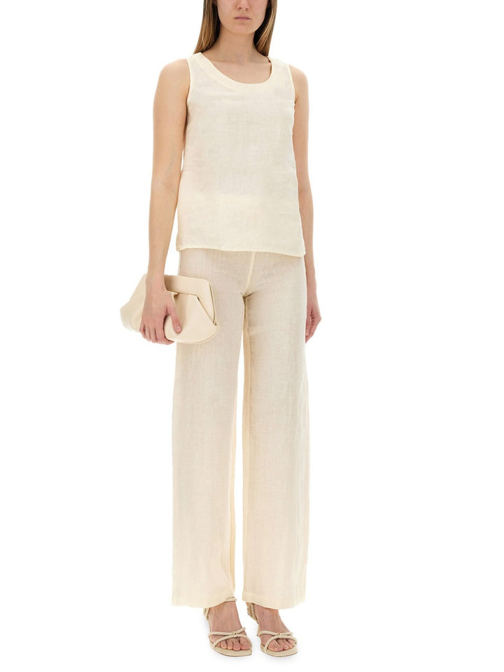 120% Lino Tops - Beige | Wanan Luxury