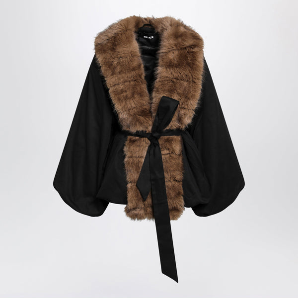 Black Jacket With Faux Fur Details