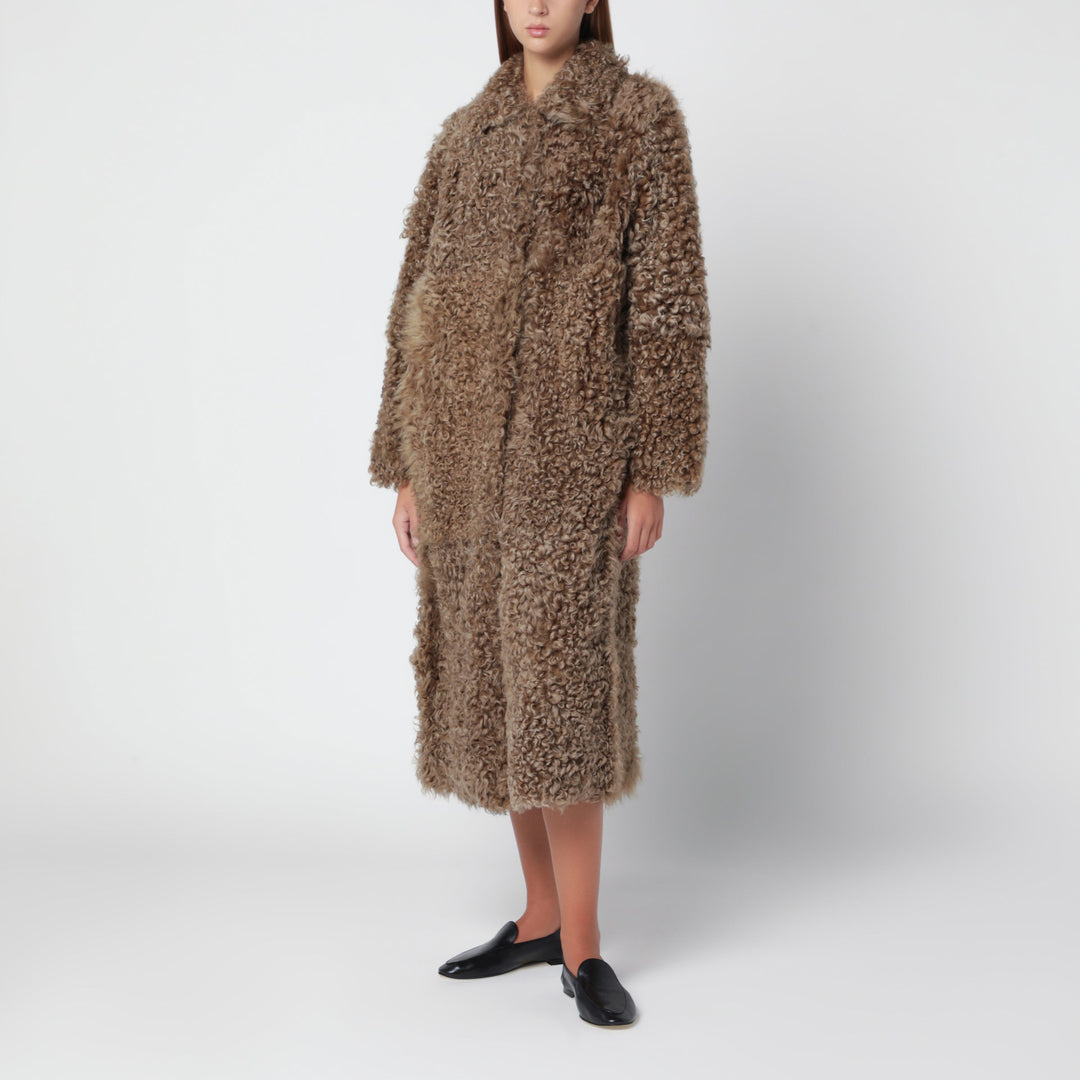 Arma Olive Beige Cristina Shearling Coat