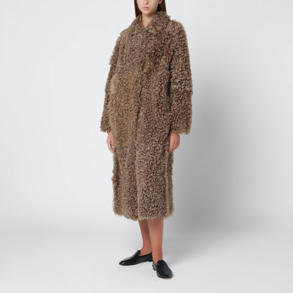 Olive Beige Cristina Shearling Coat