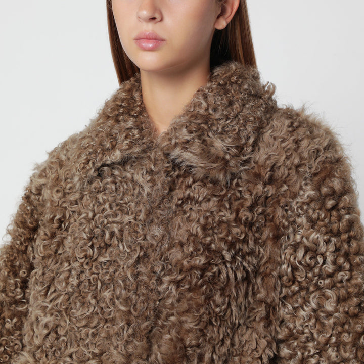 Arma Olive Beige Cristina Shearling Coat