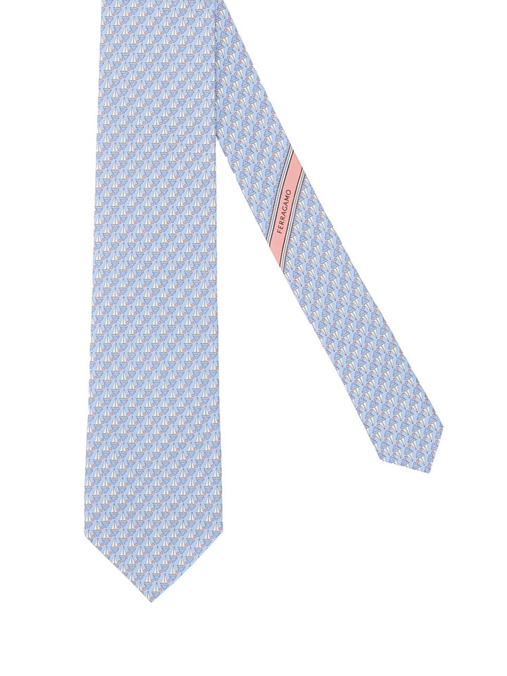 Ferragamo Ties & Papillon - White, Light Blue | Wanan Luxury
