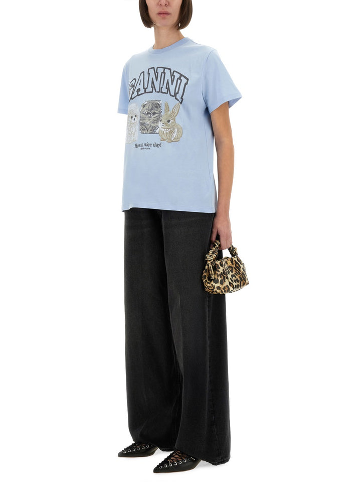 Ganni T shirts - Blue | Wanan Luxury