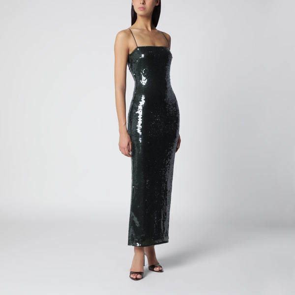Olive Black Sequined Maxi Dress