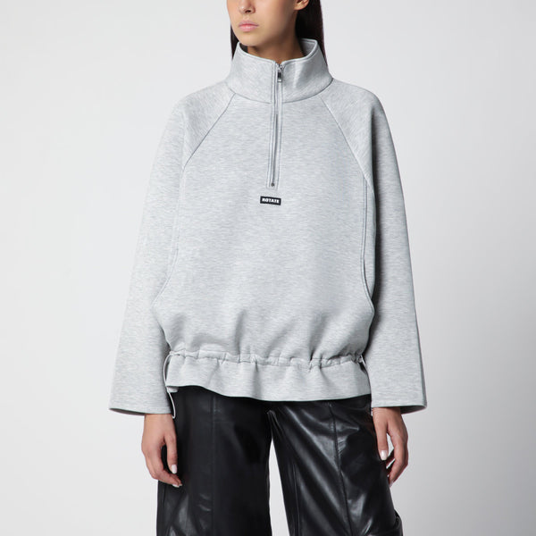 Light Grey Scuba Half Zip Jacket