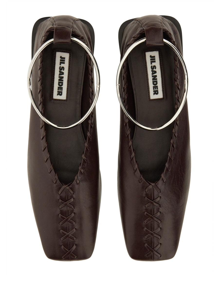 Jil Sander Flat Shoes - Burgundy | Wanan Luxury