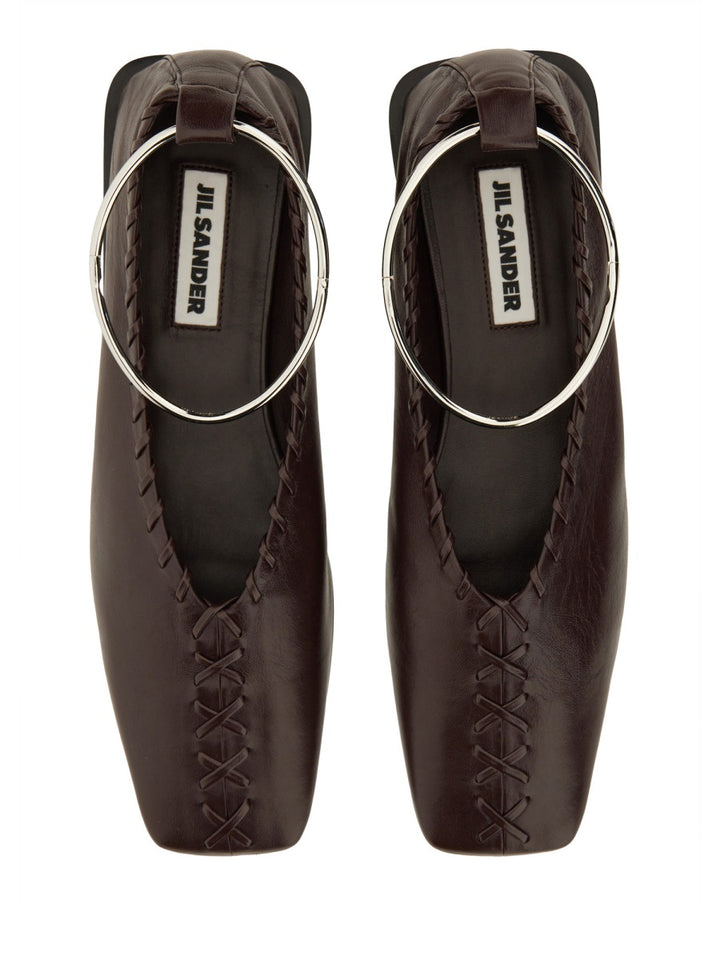 Jil Sander Flat Shoes - Burgundy | Wanan Luxury