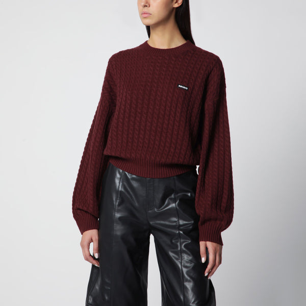 Chocolate Wool And Cashmere Cable-Knit Sweater