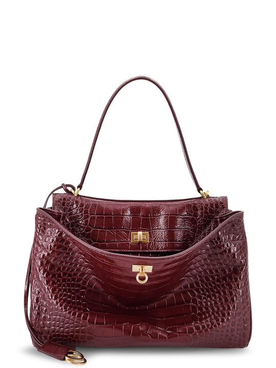 Rodeo Leather Shoulder Bag With Croco Effect