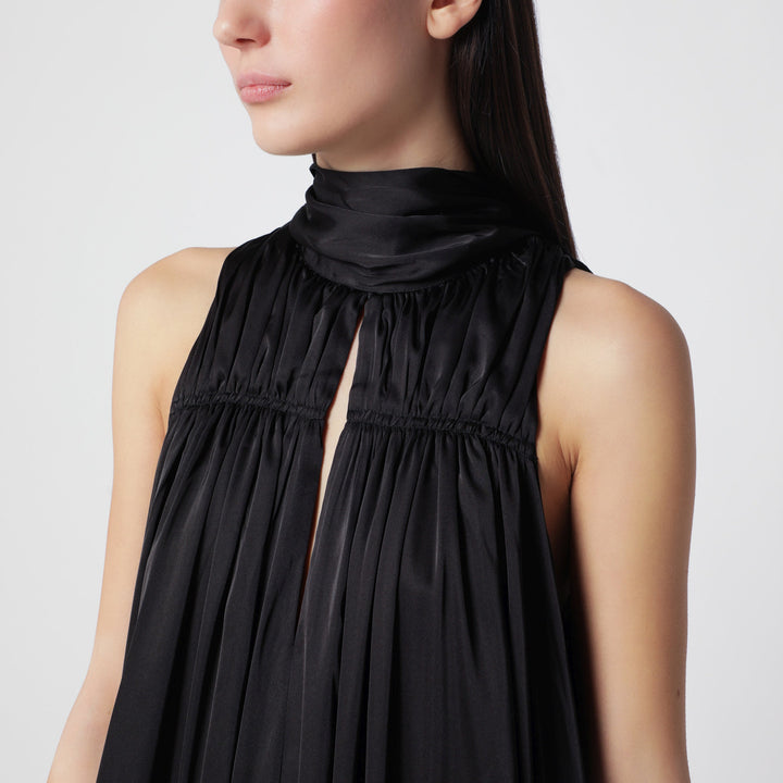 Rotate Black Mini Bell Mini Dress