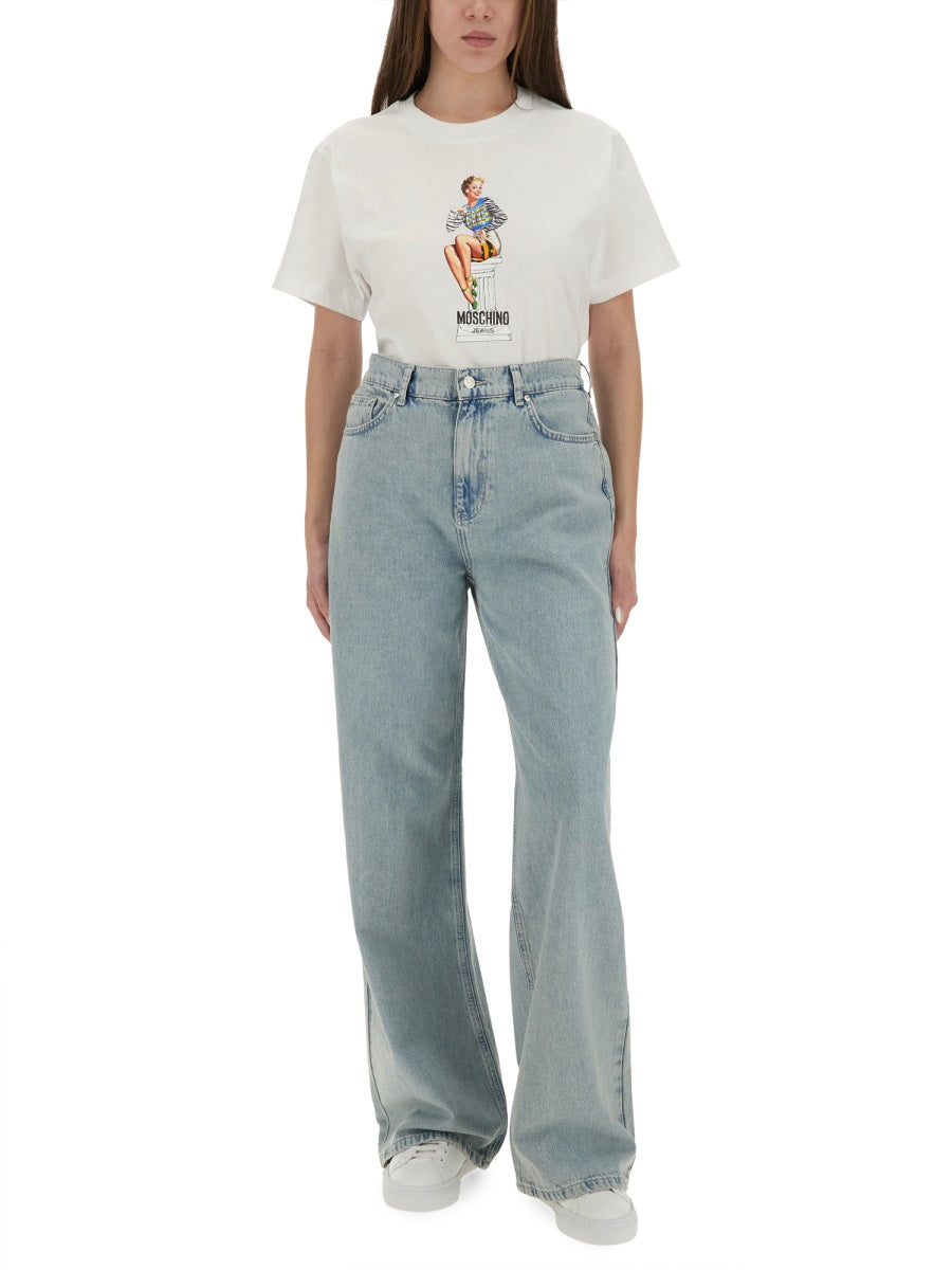 Moschino Jeans T shirts - White | Wanan Luxury