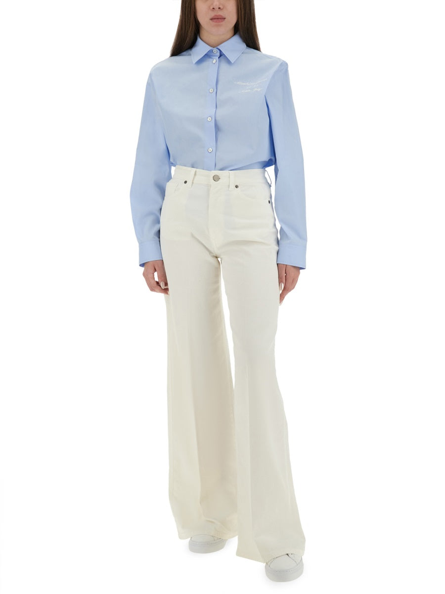 Moschino Jeans Shirts - White, Light Blue | Wanan Luxury