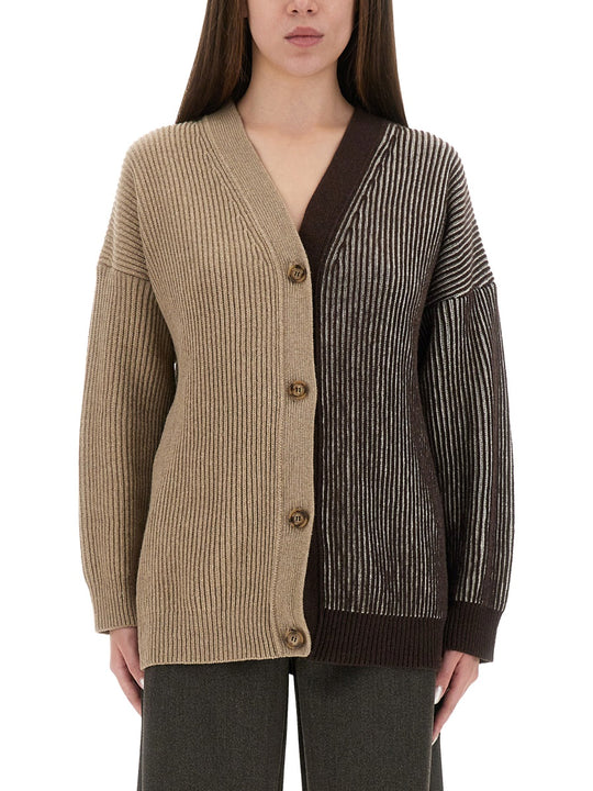 Cardigan With Inlay Logo