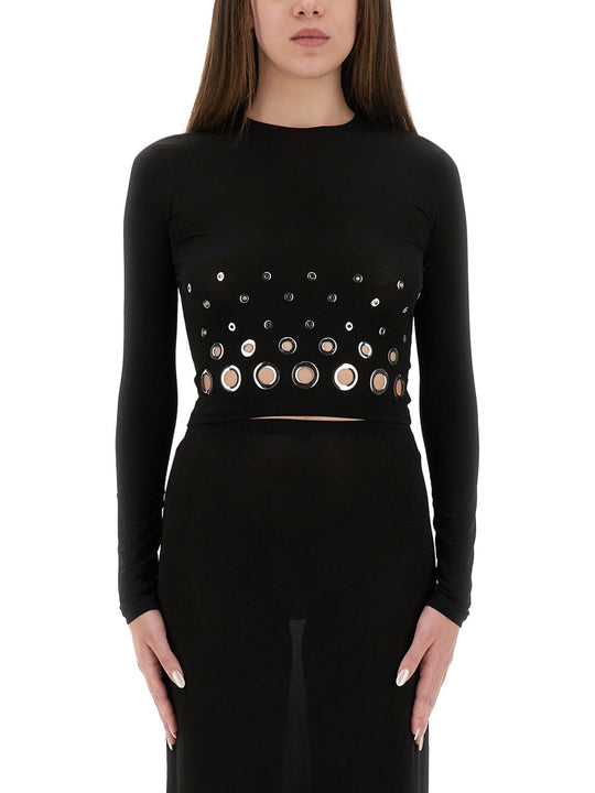 Cropped Top With Eyelets