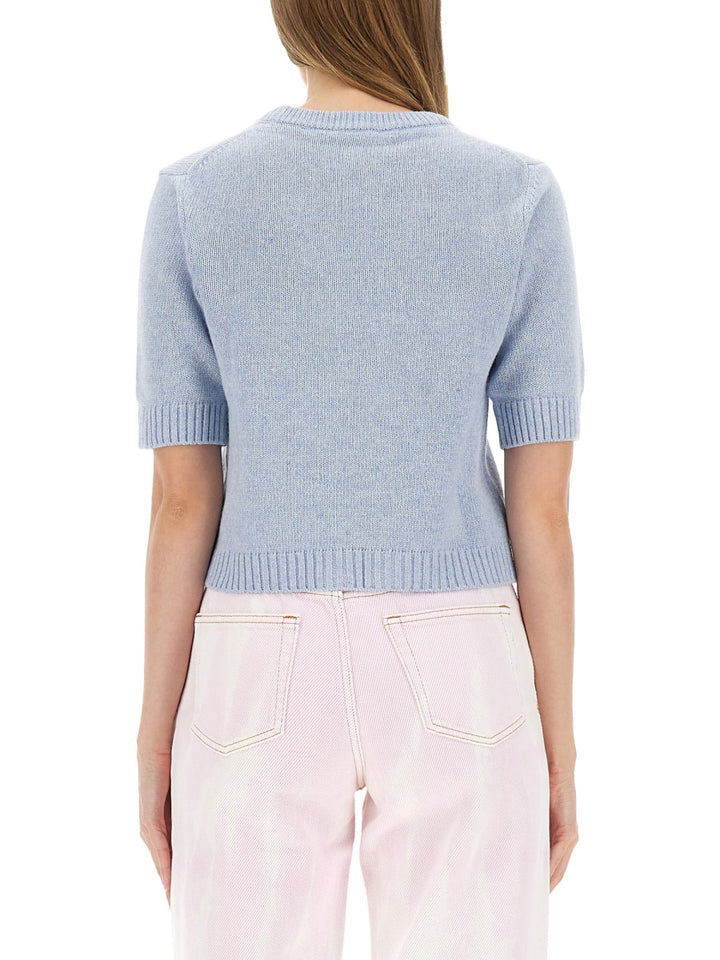 Ganni Sweaters - White, Light Blue | Wanan Luxury
