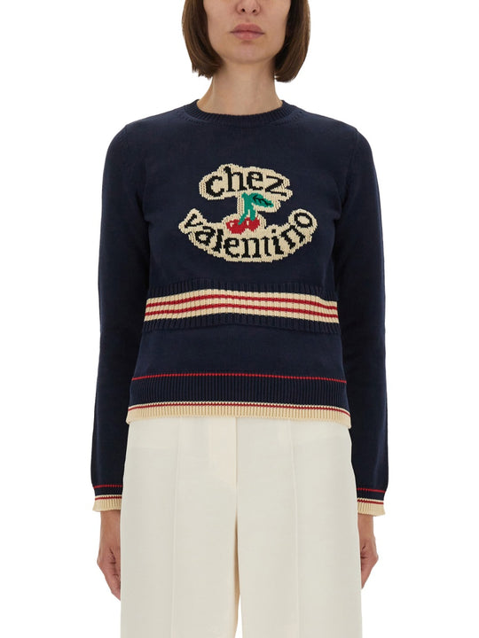 "Chez Valentino" Cotton Sweater