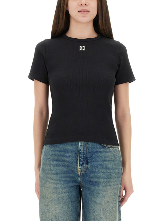 Ribbed Cotton T-Shirt