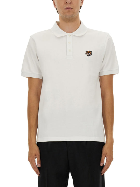 Polo Shirt With Happy Tiger Embroidery