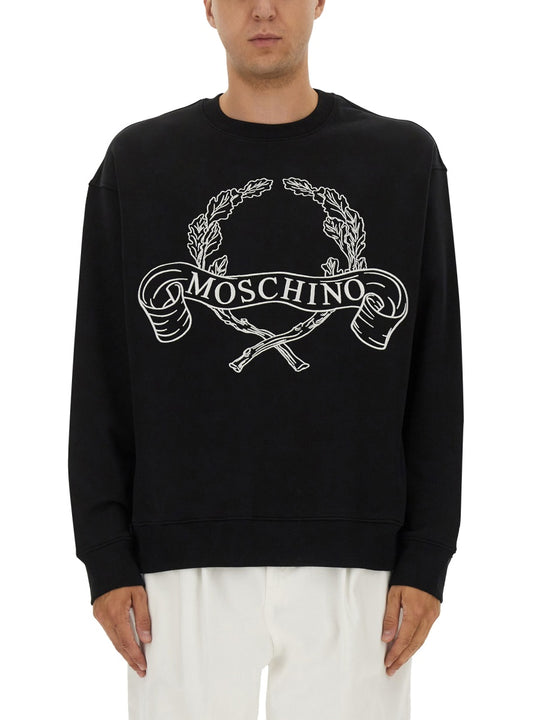 Sweatshirt With Laurel Crown Logo Embroidery