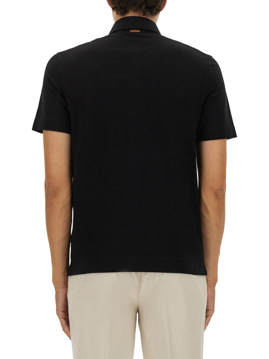 Zegna Polo - Black | Wanan Luxury