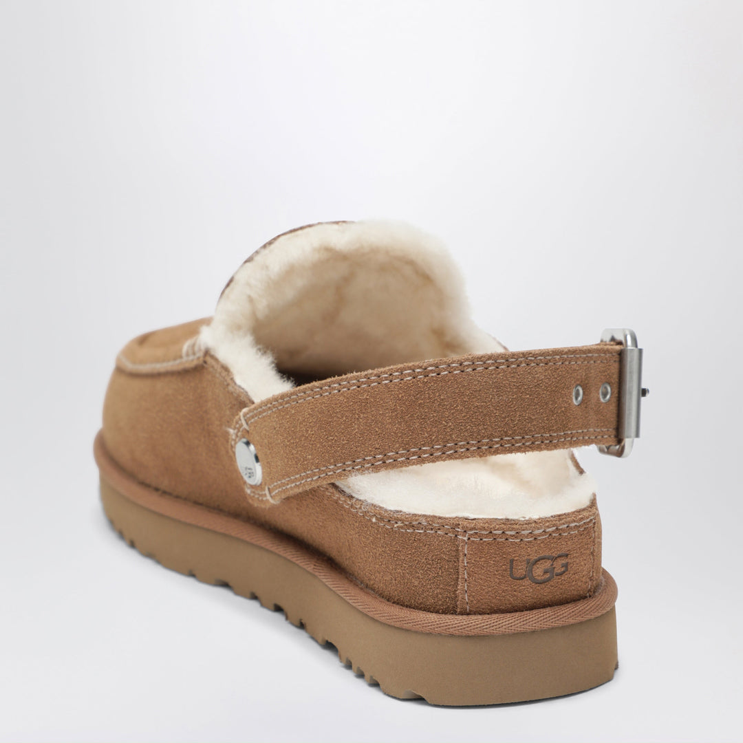UGG Goldenstar Evelina Chestnut Suede Sabot