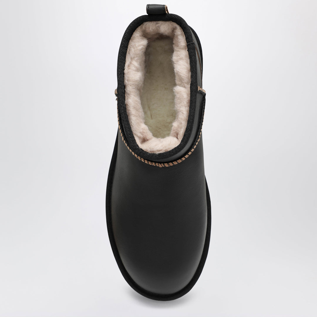 UGG Classic Ultra Mini Contrast Black Leather Boots
