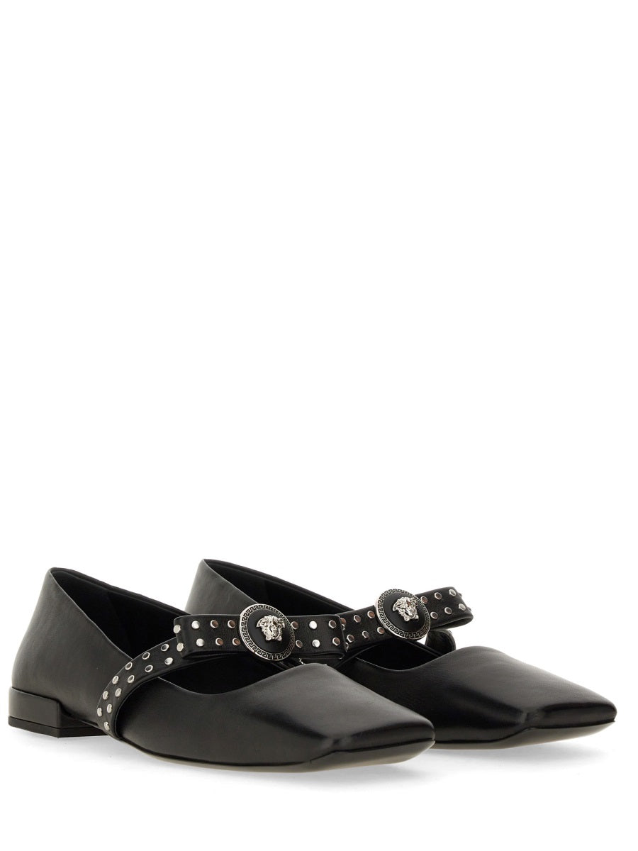 Versace Flat Shoes - Black | 98ec3afb04ae58035a6a82d409a0cf1ad6f2f135