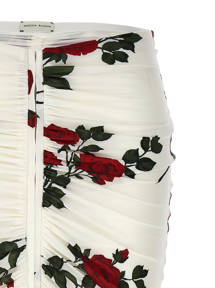 Floral Print Skirt Skirts White