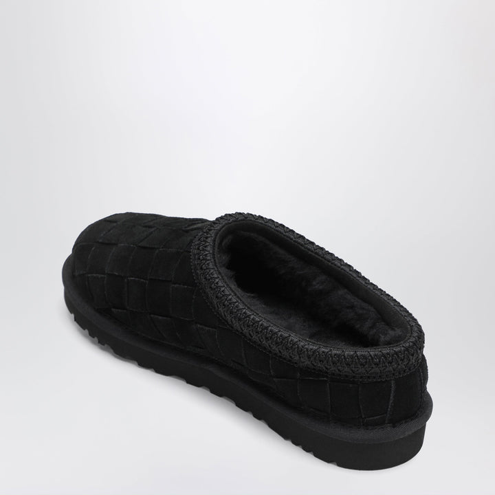 UGG Black Tasman Woven Slip-Ons In Suede