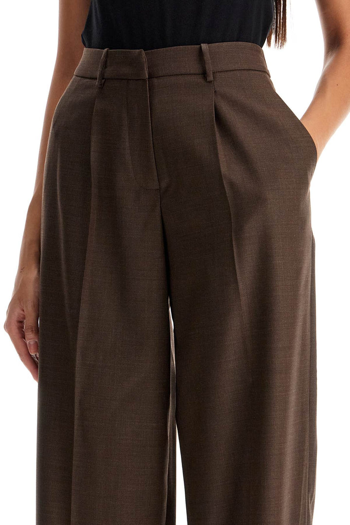 Pantaloni Ampi In Lana Stretch