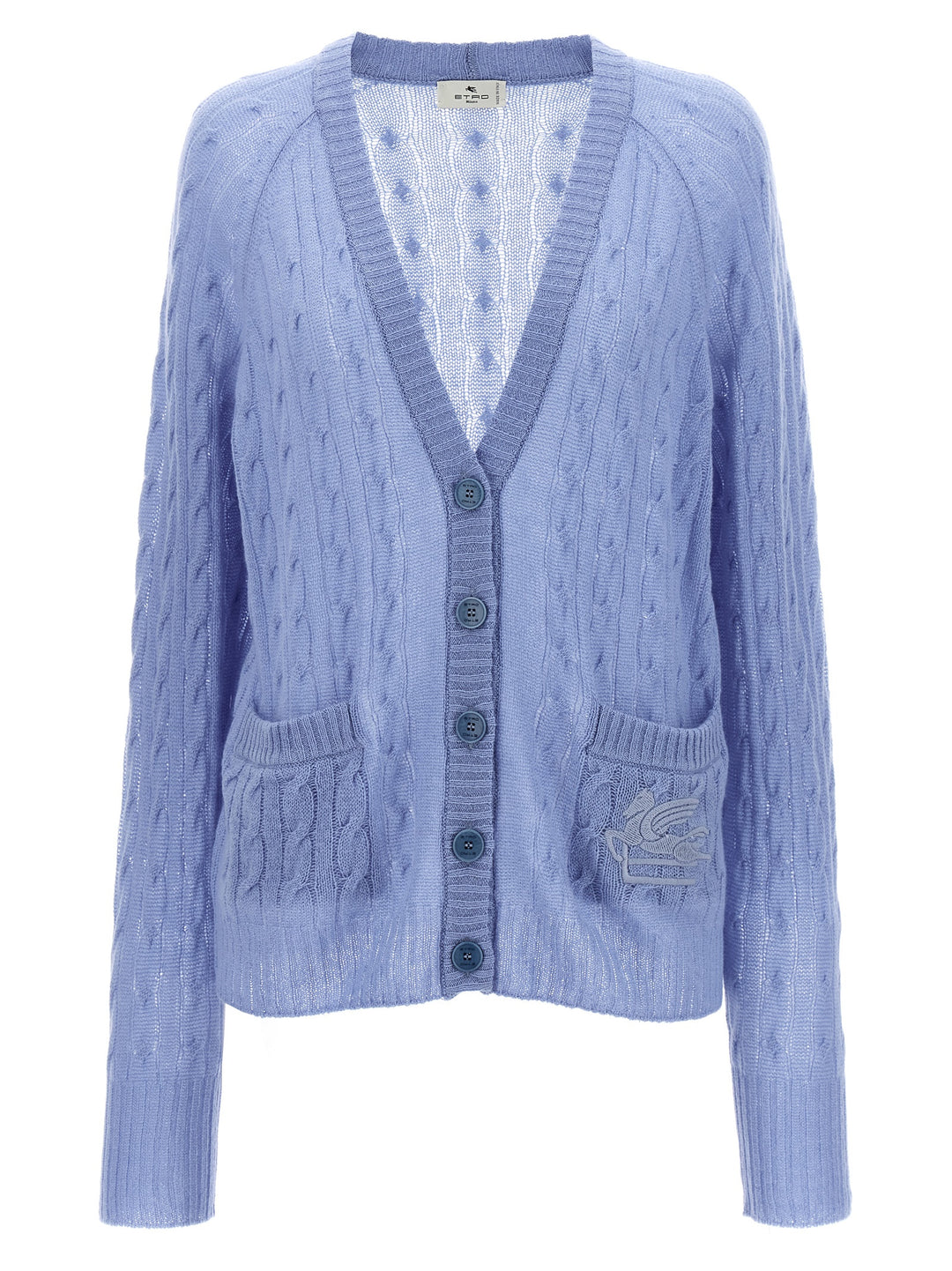 Braided Pattern Cardigan Sweater, Cardigans Light Blue