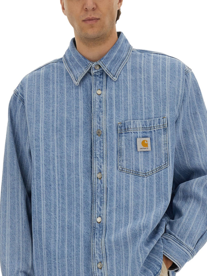 Carhartt Wip Shirts - White, Light Blue | Wanan Luxury