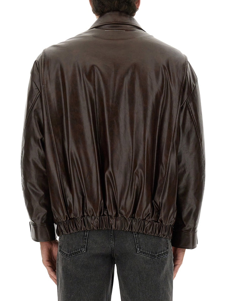 Mm6 Maison Margiela Leather Jackets - Brown | 79d037398b21f4a22a8b238e918b1429fc64c5eb