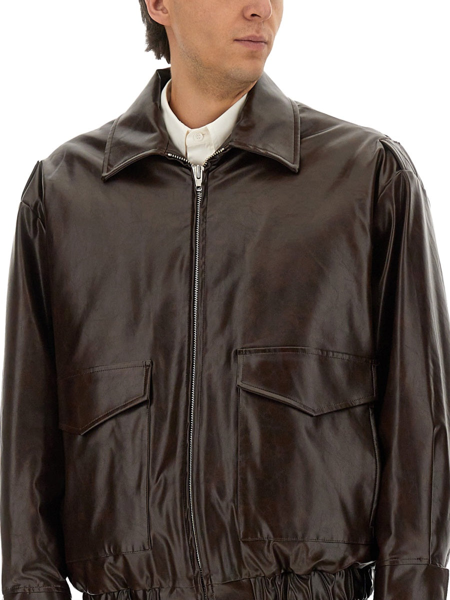 Mm6 Maison Margiela Leather Jackets - Brown | c4d35a9cce5146a9fd1996d0ca15d4c26d3c62f3