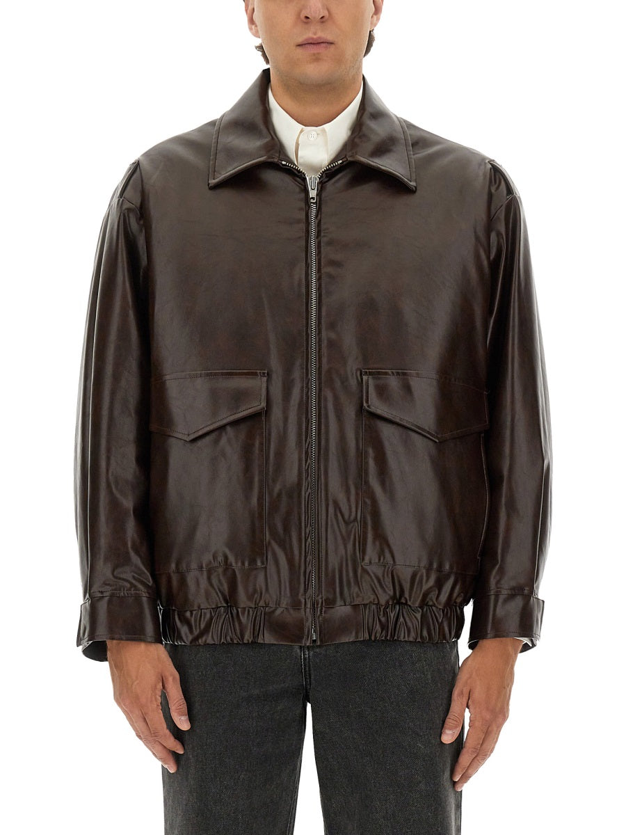 Mm6 Maison Margiela Leather Jackets - Brown | 15da9cacc9bdc028e920dda1b39e473e6d9f9624
