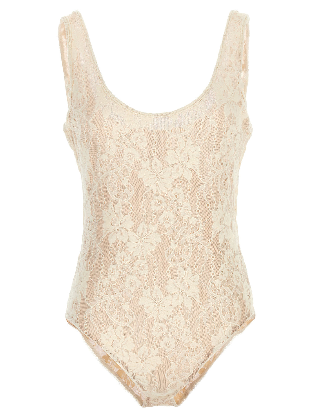 Scoop Neck Underwear, Body White