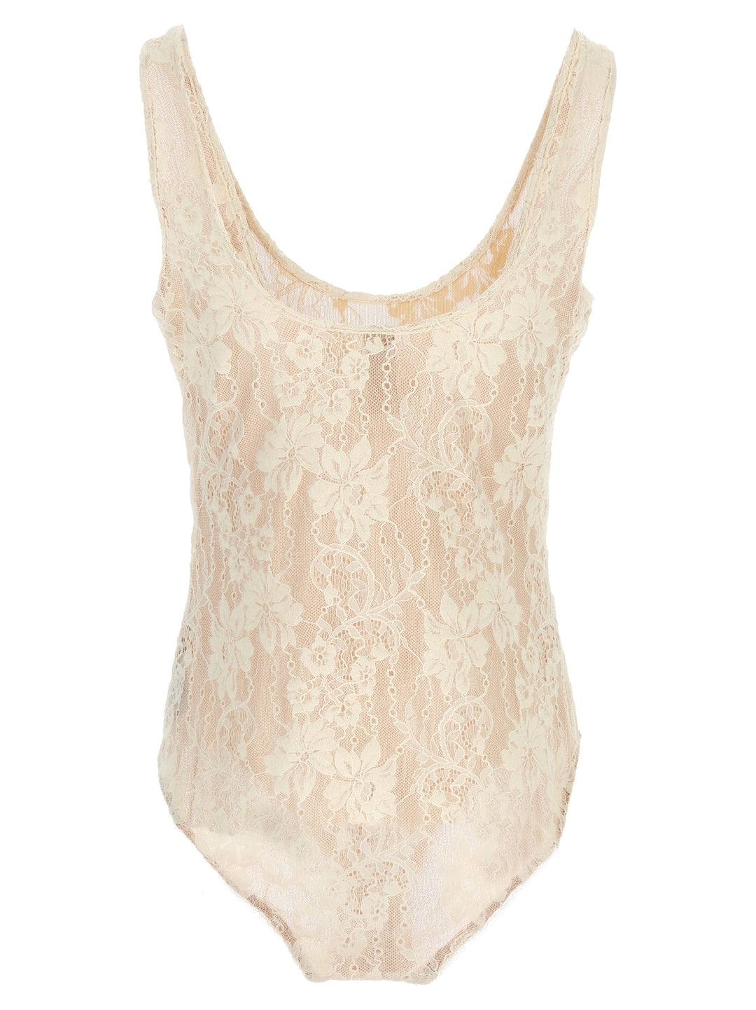 Scoop Neck Underwear, Body White