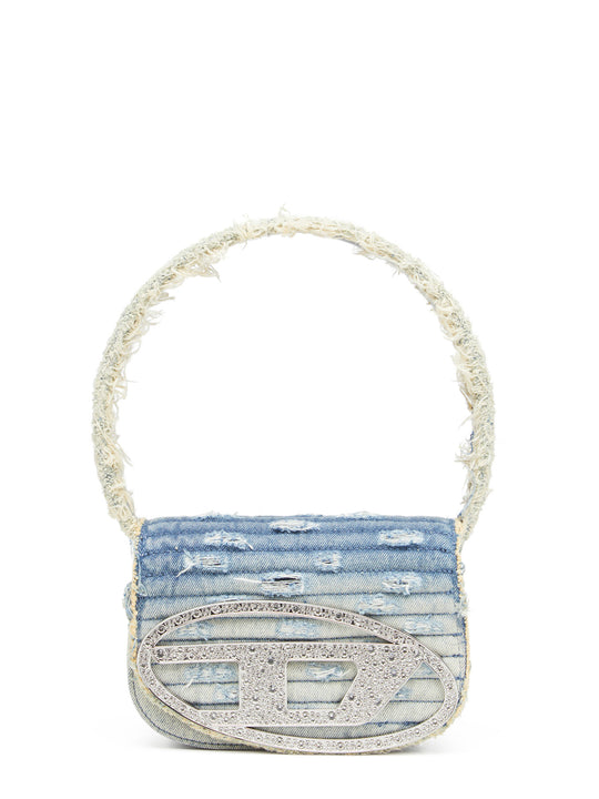 1dr Denim Shoulder Bag With Used Effect