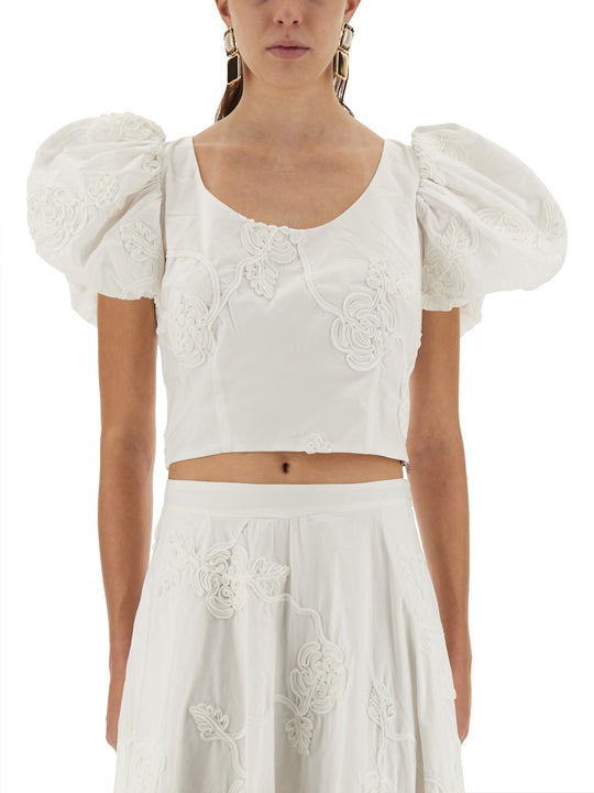 Cotton Top With Puff Sleeves