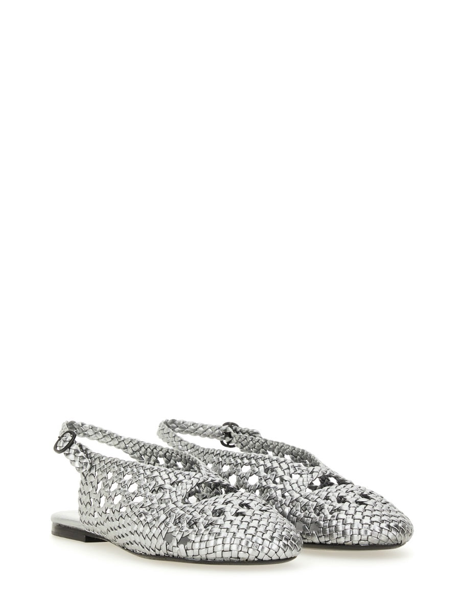 Hereu Flat Shoes - Silver | Wanan Luxury