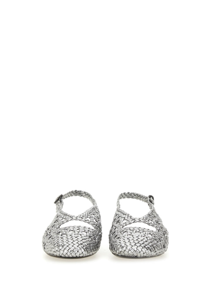 Hereu Flat Shoes - Silver | Wanan Luxury